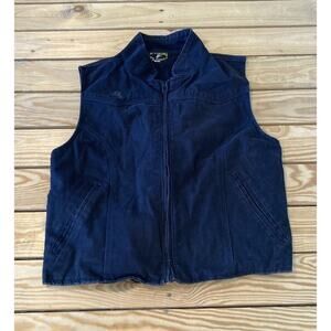 Wyoming Traders Zip Front Denim Vest Size Large Women’s Black